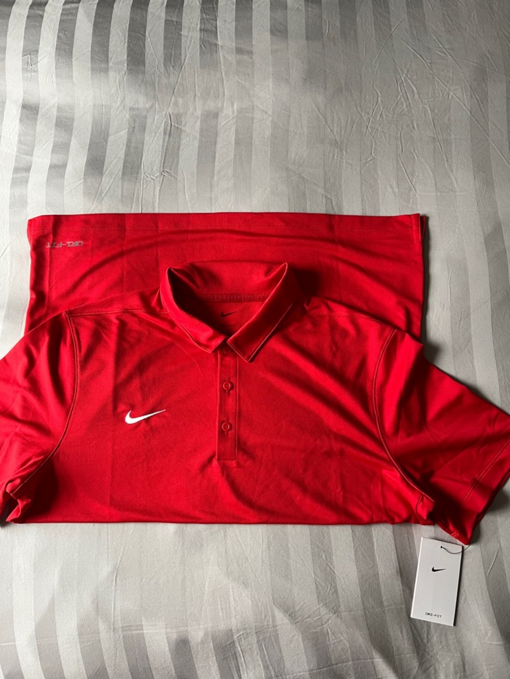 Nike Men’s Bright Red Polo with White Swoosh
